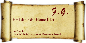Fridrich Gemella névjegykártya